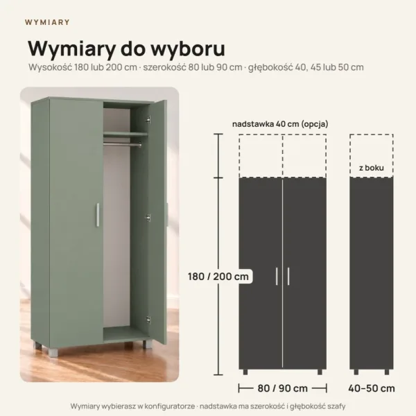 Szafa podwójna - Dymiona Zieleń