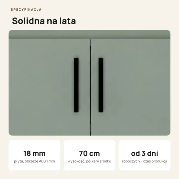 Wisząca łazienkowa szafka pod umywalkę - Dymiona Zieleń