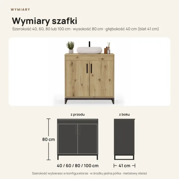 Szafka pod umywalkę - Dąb Evoke