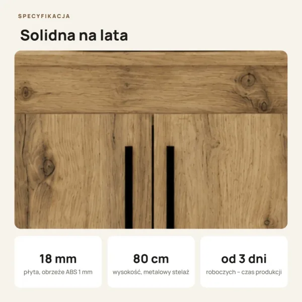 Szafka pod umywalkę - Dąb Wotan