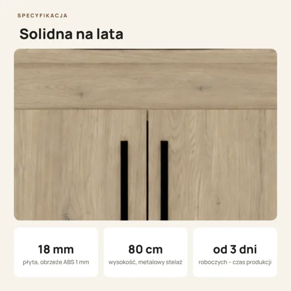 Szafka pod umywalkę - Dąb Cremona