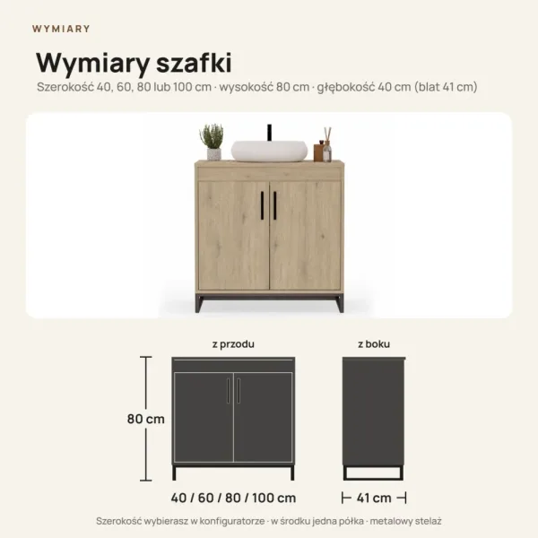 Szafka pod umywalkę - Dąb Cremona