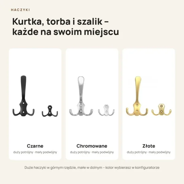 Wieszak ścienny - Dymiona Zieleń - Na ubrania