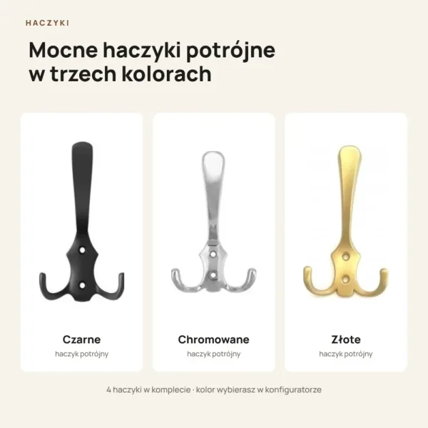 Wieszak ścienny pionowy - Dymiona Zieleń - Na ubrania