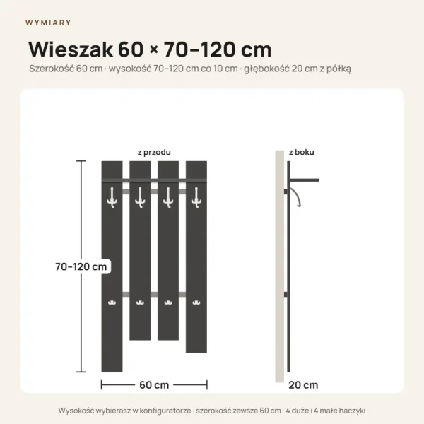 Wieszak ażurowy - Dymiona Zieleń - Na ubrania