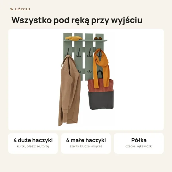 Wieszak ażurowy - Dymiona Zieleń - Na ubrania