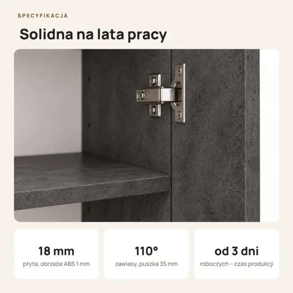 Szafa biurowa na segregatory - Beton Czarny