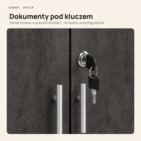 Szafa biurowa na segregatory - Beton Czarny