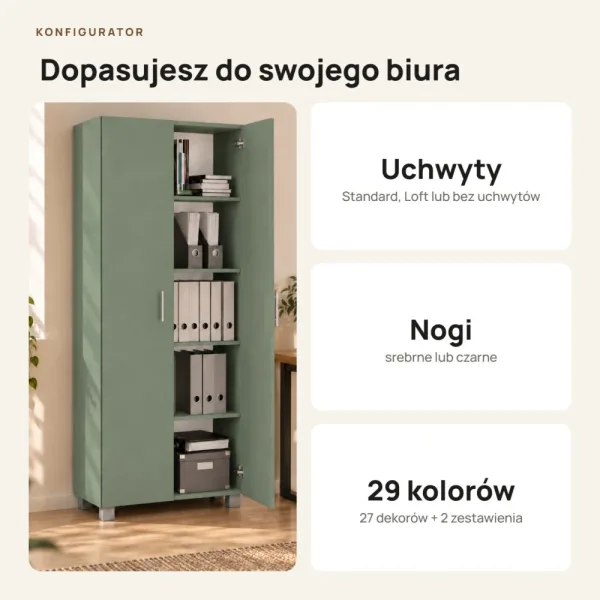 Szafa biurowa na segregatory - Dymiona Zieleń