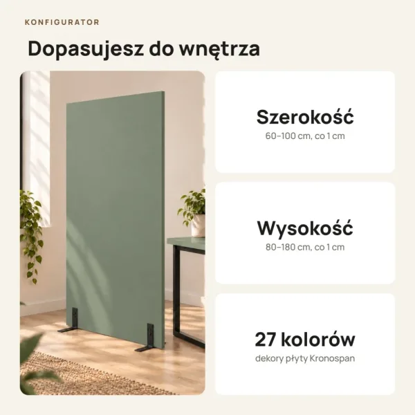 Ścianka działowa - Dymiona Zieleń