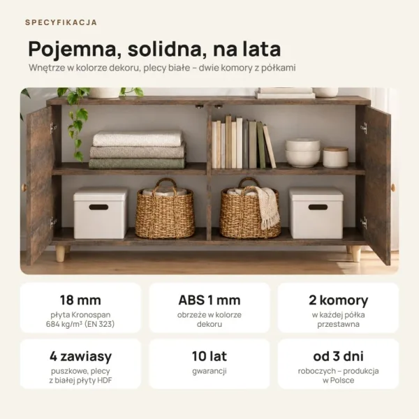 Komoda skandynawska Beton Rdzawy - Kolekcja SCANDI
