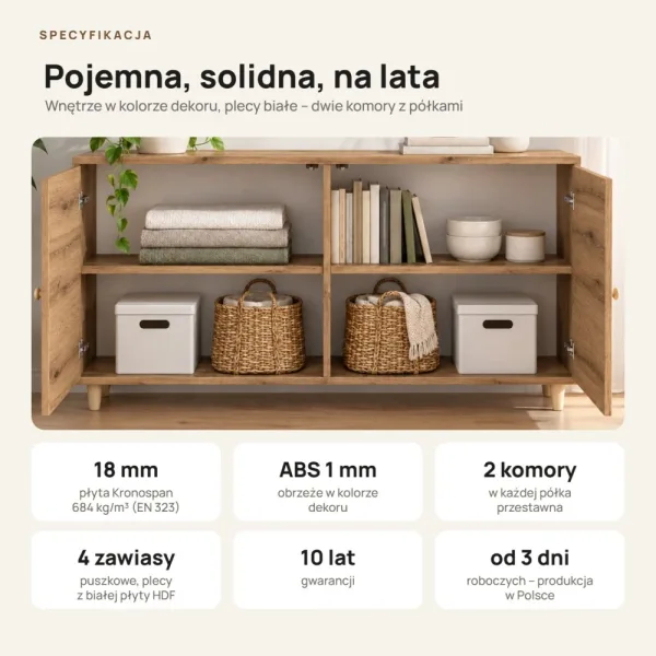 Komoda skandynawska Dąb Evoke - Kolekcja SCANDI