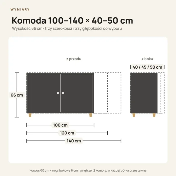 Komoda skandynawska Dąb Cremona - Kolekcja SCANDI