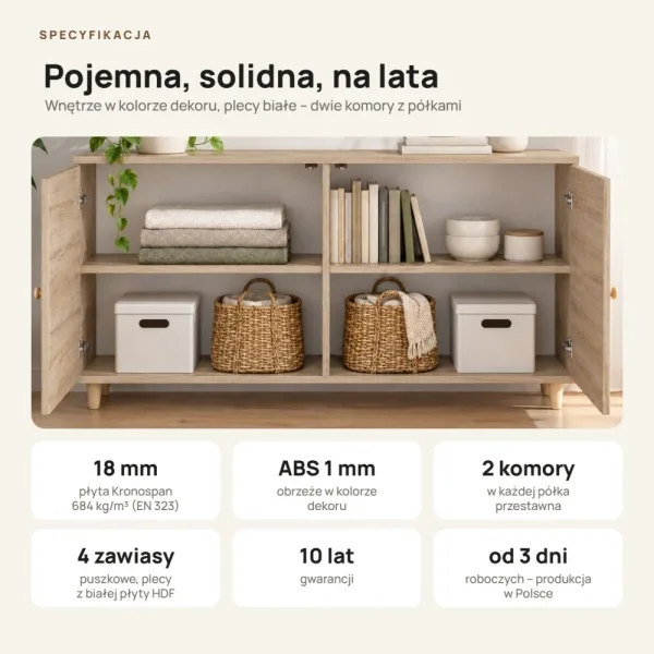 Komoda skandynawska Dąb Cremona - Kolekcja SCANDI