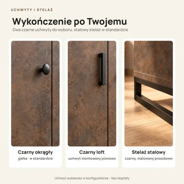 Komoda metalowa Beton Rdzawy - kolekcja Metalove