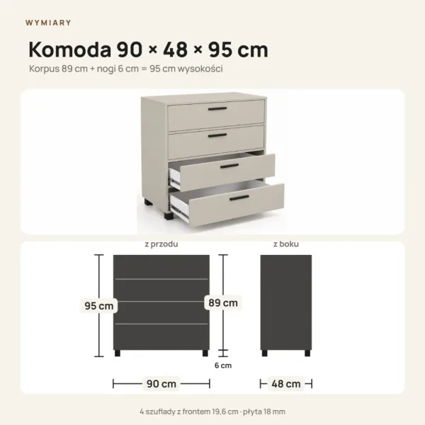 Komoda z szufladami Anna - Kaszmir
