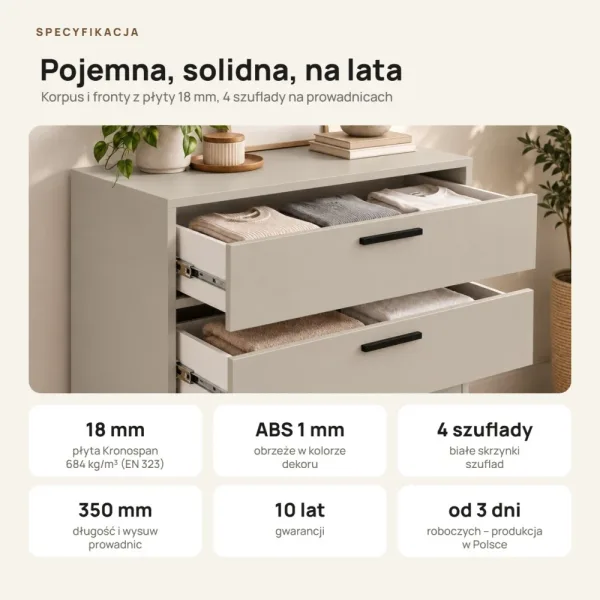 Komoda z szufladami Anna - Kaszmir