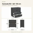 Komoda z szufladami Anna - Beton Czarny