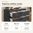 Komoda z szufladami Anna - Beton Czarny