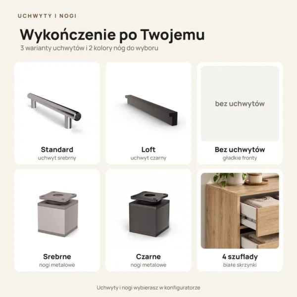 Komoda z szufladami Anna - Dąb Cremona