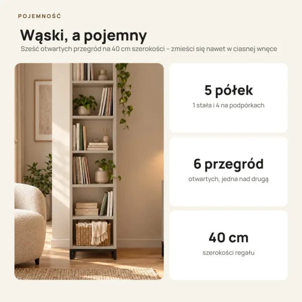 Regał metalowy pojedynczy Kaszmir - kolekcja Metalove
