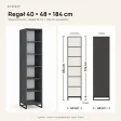 Regał metalowy pojedynczy Beton Czarny - kolekcja Metalove