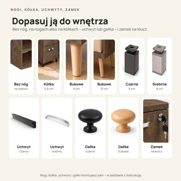 Szafka nocna - Beton Rdzawy