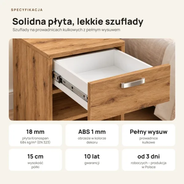 Szafka nocna - Dąb Evoke