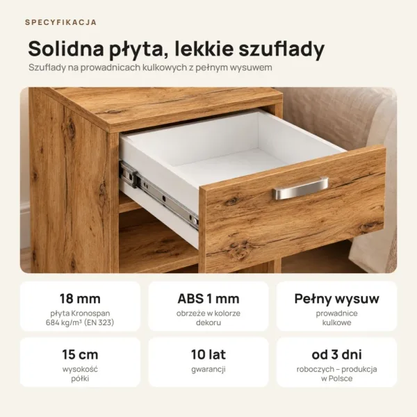 Szafka nocna - Dąb Wotan
