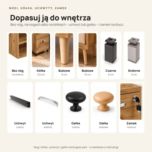 Szafka nocna - Dąb Wotan