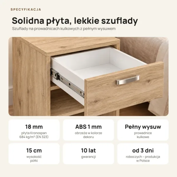 Szafka nocna - Dąb Cremona