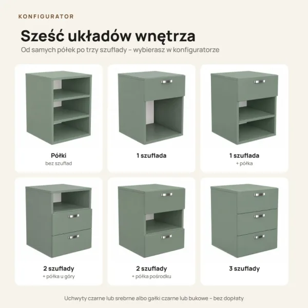 Szafka nocna - Dymiona Zieleń