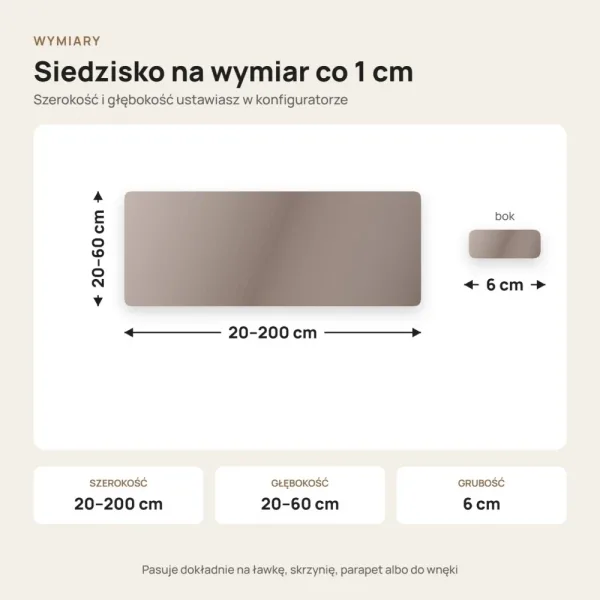 Siedzisko tapicerowane na wymiar Magic Velvet 2209 płowy beż