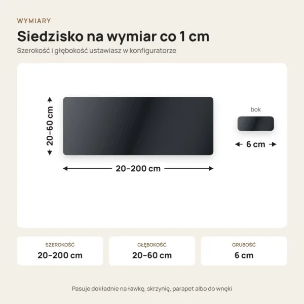 Siedzisko tapicerowane na wymiar Magic Velvet 2219 czarny