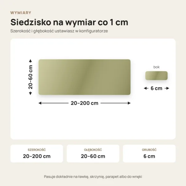Siedzisko tapicerowane na wymiar Magic Velvet 2293 pistacja