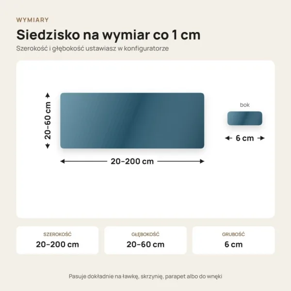 Siedzisko tapicerowane na wymiar Magic Velvet 2222 marengo
