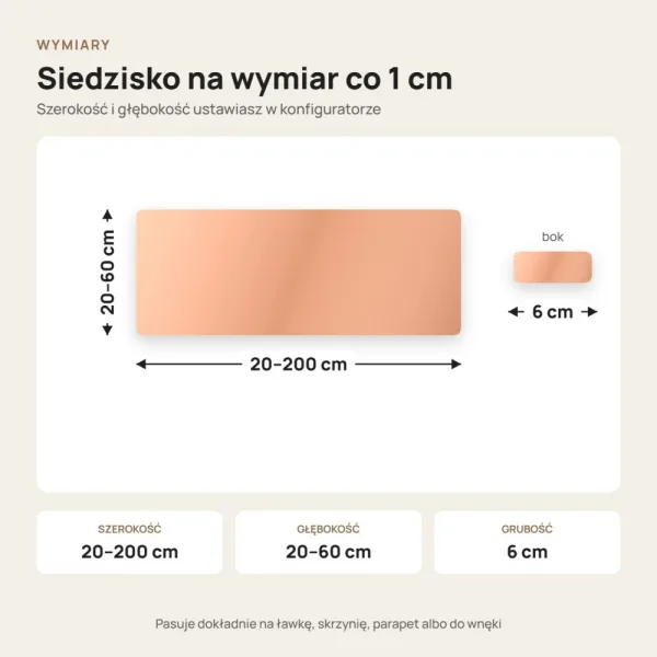 Siedzisko tapicerowane na wymiar Magic Velvet 2287 morelowy