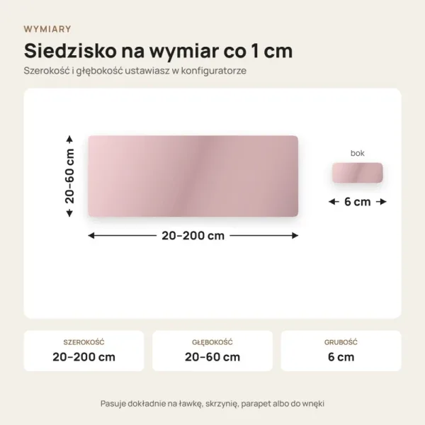 Siedzisko tapicerowane na wymiar Magic Velvet 2269 różowy