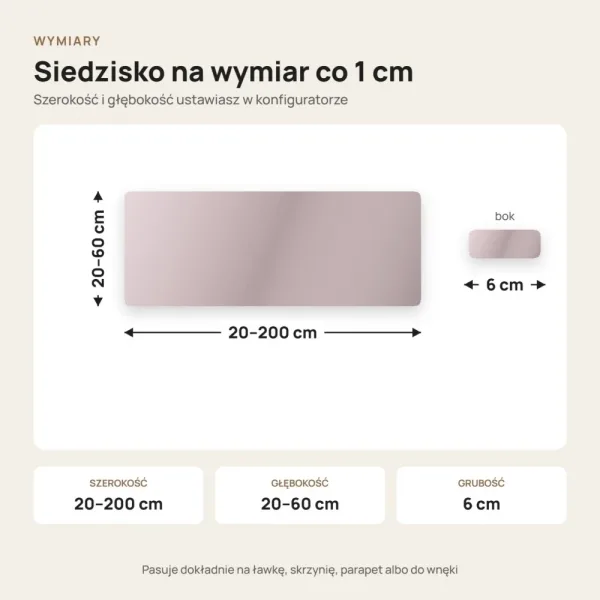 Siedzisko tapicerowane na wymiar Magic Velvet 2255 liliowy