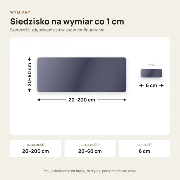 Siedzisko tapicerowane na wymiar Magic Velvet 2268 ciemne indygo