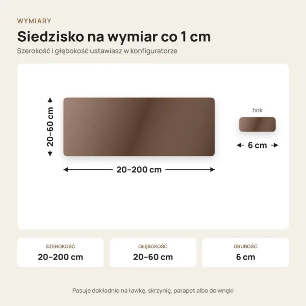 Siedzisko tapicerowane na wymiar Magic Velvet 2299 brązowy