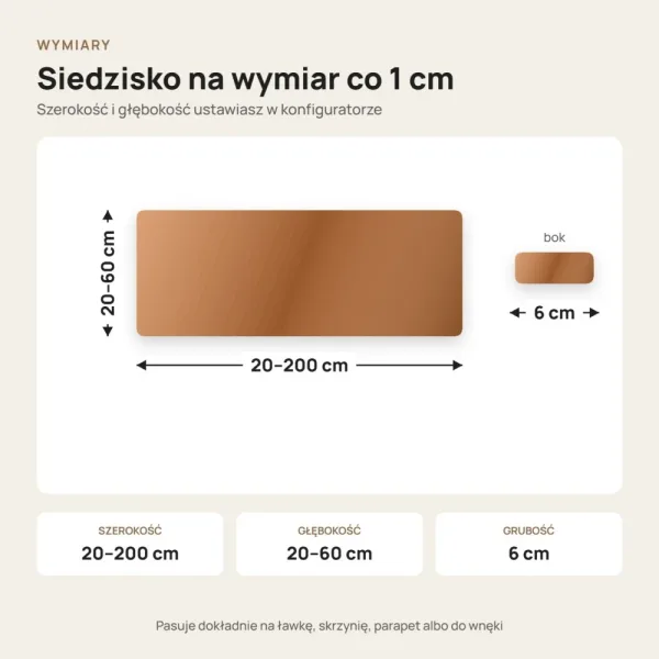 Siedzisko tapicerowane na wymiar Magic Velvet 2286 rdzawy brąz
