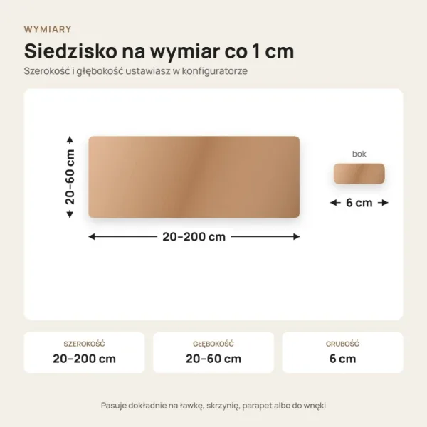 Siedzisko tapicerowane na wymiar Magic Velvet 2298 płowy brąz