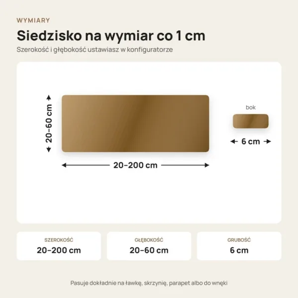 Siedzisko tapicerowane na wymiar Magic Velvet 2275 ciemna ochra