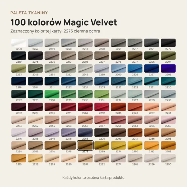 Siedzisko tapicerowane na wymiar Magic Velvet 2275 ciemna ochra