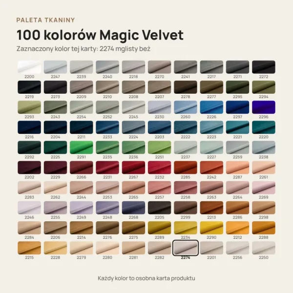 Siedzisko tapicerowane na wymiar Magic Velvet 2274 mglisty beż