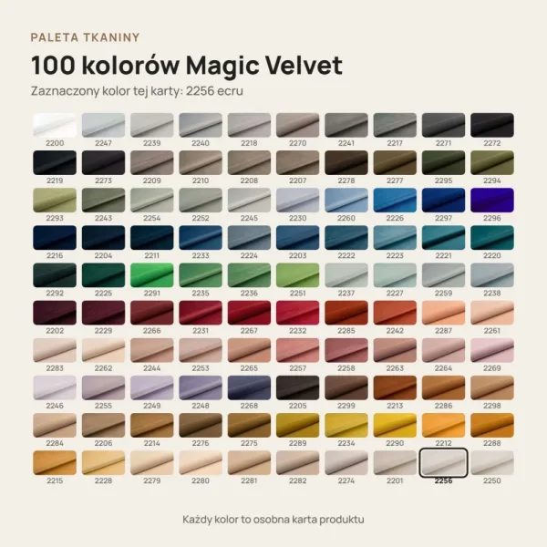 Siedzisko tapicerowane na wymiar Magic Velvet 2256 ecru