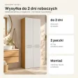 Słupek łazienkowy 60 cm z koszem na pranie i długimi drzwiczkami – Biały / Dąb Artisan