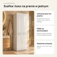 Słupek łazienkowy 60 cm z koszem na pranie i długimi drzwiczkami – Biały połysk