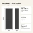 Słupek łazienkowy 60 cm z koszem na pranie i długimi drzwiczkami – Dąb Artisan